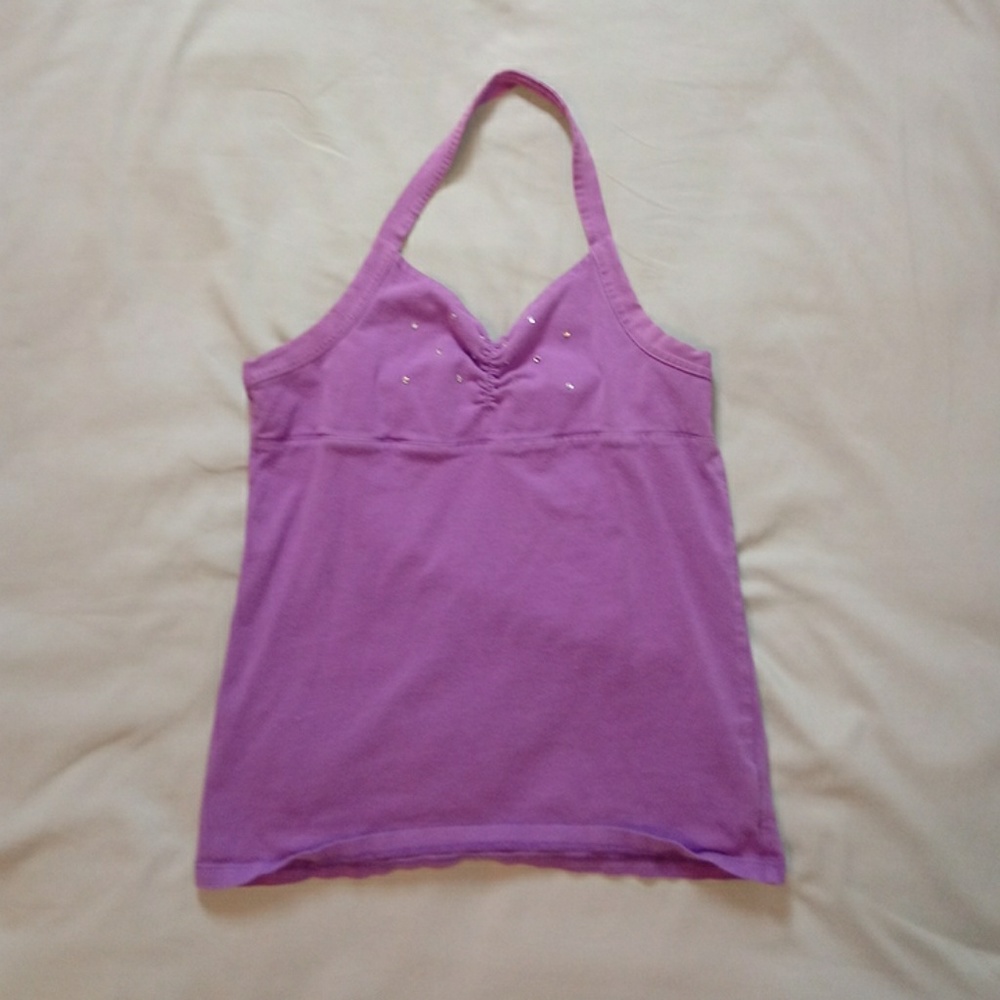 Around the neck purple top
